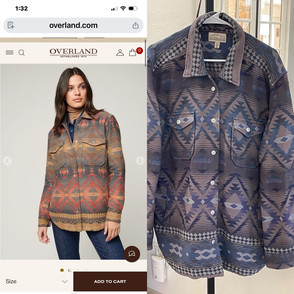Final price! Buy it now! Women's Aztec Print Snap-Front Jacket in Blue